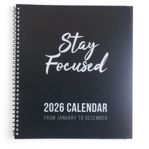 2026 Annual Calendar - Black Spiral-Bound Calendar 5 Star product woman owned co